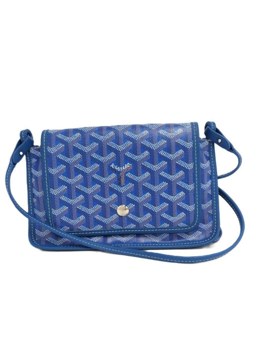 Goyard Blume Pouch Wallet Blue Canvas Leather